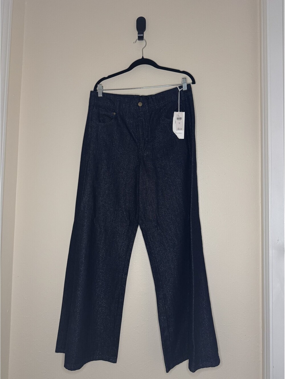 Pilcro Wide Leg Jeans Size 31 NWT Dark Blue Shimmer